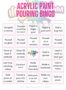 Digital Download - Acrylic Paint Pouring Bingo (Free) Just for fun!